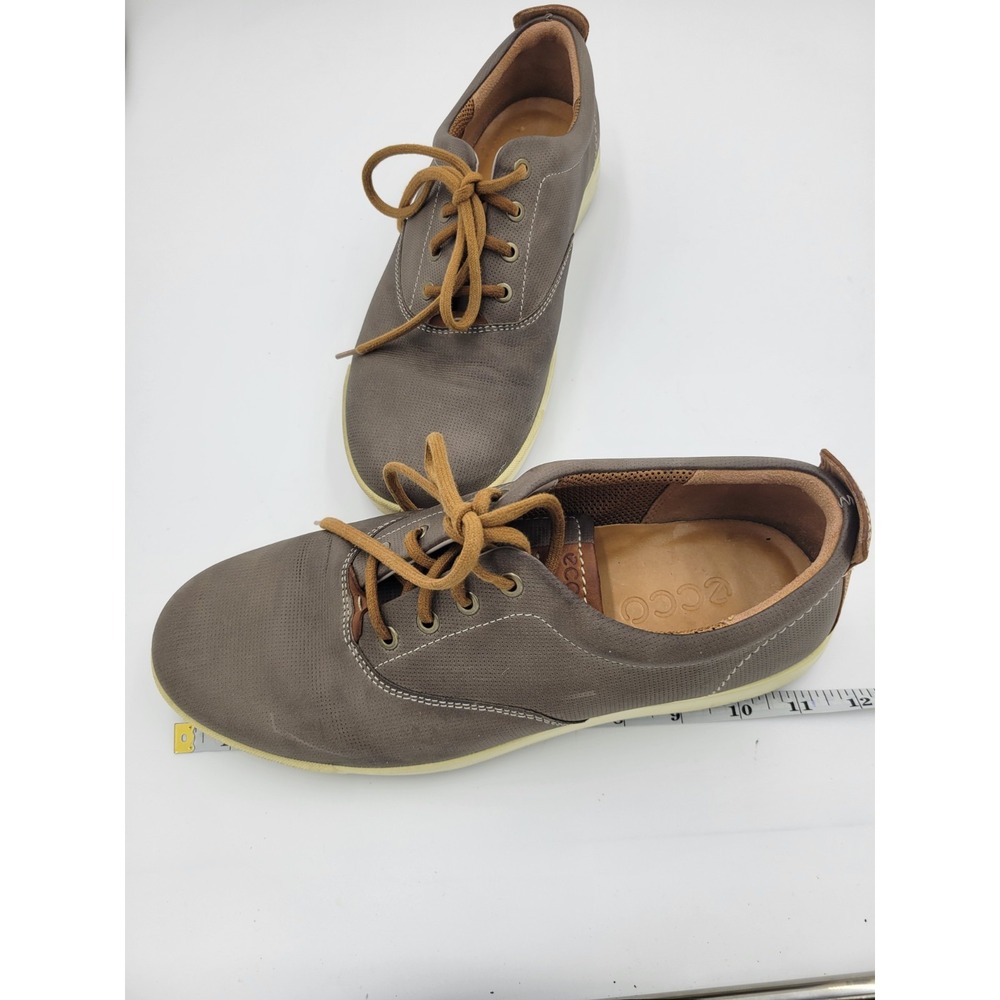 Ecco Men's Gray Leather Oxford Boat Shoes Career Casual Shoe Sz 44 (See Chart) - Picture 8 of 10